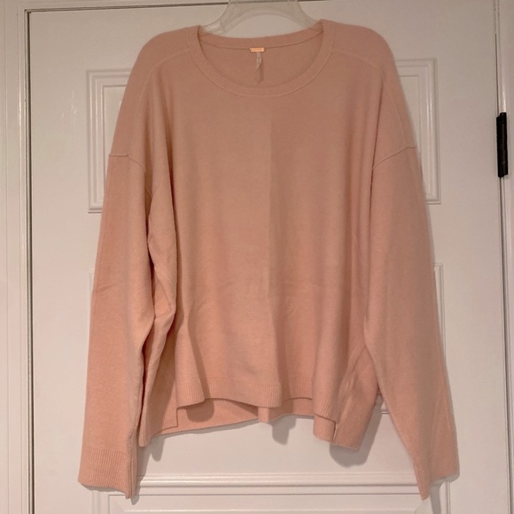 NWT Free People Women’s Luna Pullover Sweater in Pink Size Large - Picture 5 of 10